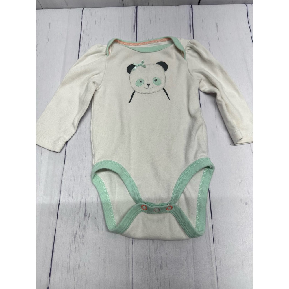 Cloud Island Panda Long Sleeve One Piece 0-3M